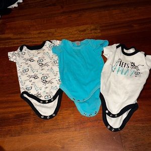 Three short sleeve onesies
